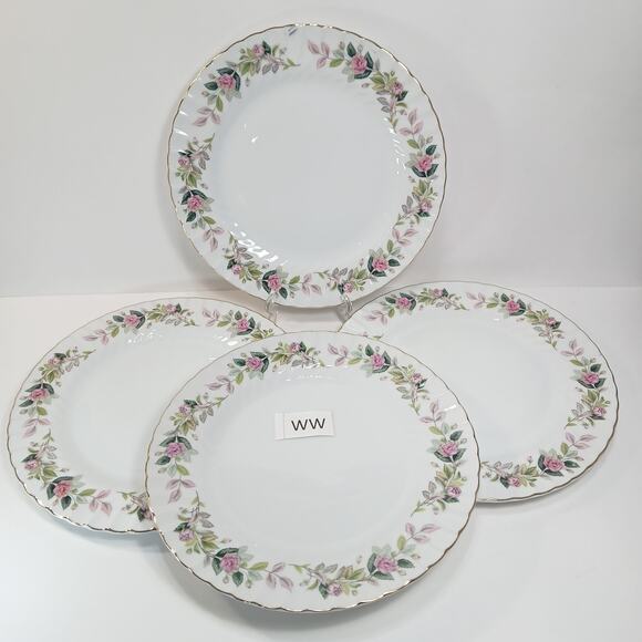 Set of Four Regency Rose #2345 Dinner Plates 10-3/8" by Creative Fine China [WW] - Picture 2 of 11